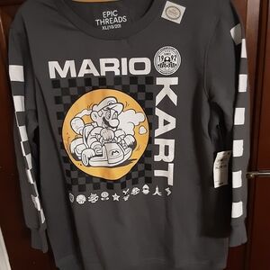 Epic Threads Black Mario Kart Sweatshirt Size 18/20